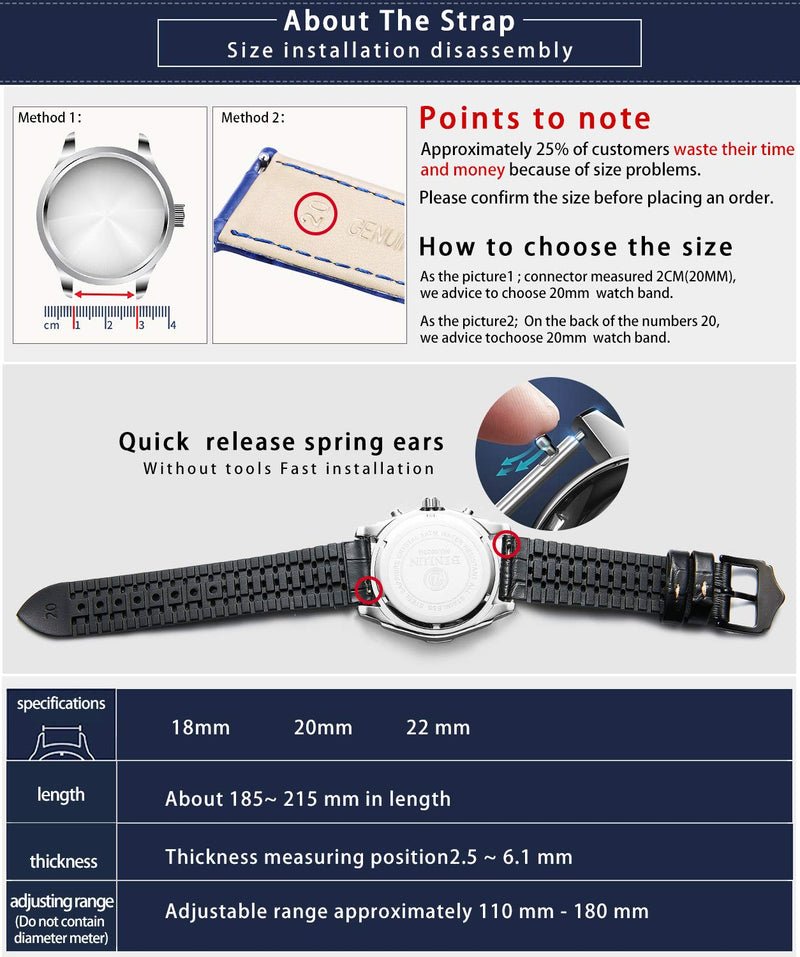[Australia - AusPower] - BINLUN Replacement Watch Bands Compatible with Samsung Galaxy Watch 42mm/46mm,Active 2,Samsung Gear S3 Classic/Frontier Smartwatch Waterproof Flexible Leather Silicon Hybrid Watch Straps(20mm/22mm) 