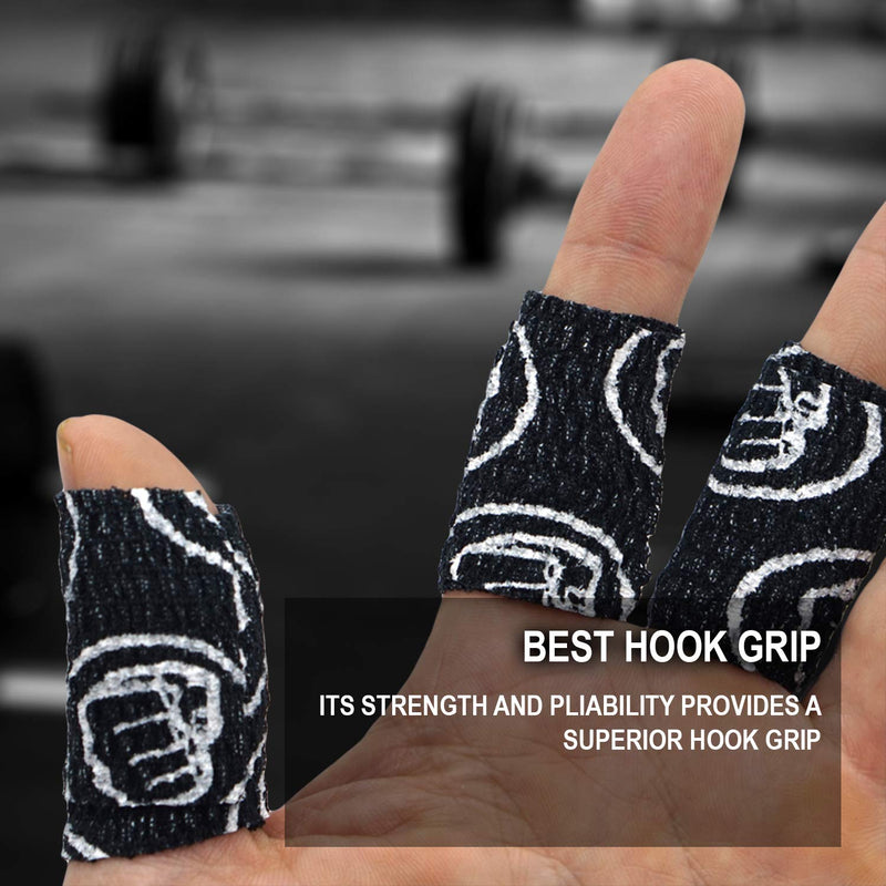 [Australia - AusPower] - WOD Nation Weightlifting Hook Grip Tape - 3 Pack 23 Feet Long Sticky, Comfortable & Stretchy Athletic Tape for Weight Lifting forCrossfit and Cross Training - Thumb, Hand & Finger Protection Black 1.5 inch x 23 Feet 