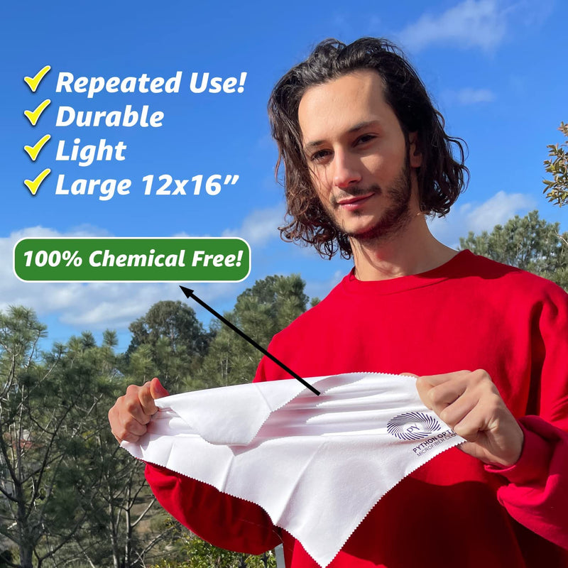 [Australia - AusPower] - Python 12x16in X-Clean Microfiber Cleaning Cloths, 2022 Lint Free Cleaning Cloth for Glasses, high Powered Optics and Screens. Microfiber Cleaning Cloth for Electronics 