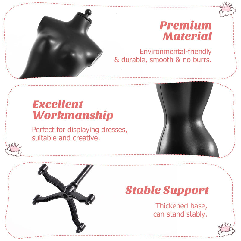[Australia - AusPower] - EXCEART 6PCS Doll Dress Form Tiny Doll Dress Body Manikin with Base Stand Garment Skirt Display Support Female Mannequin Torso for Children Kids 