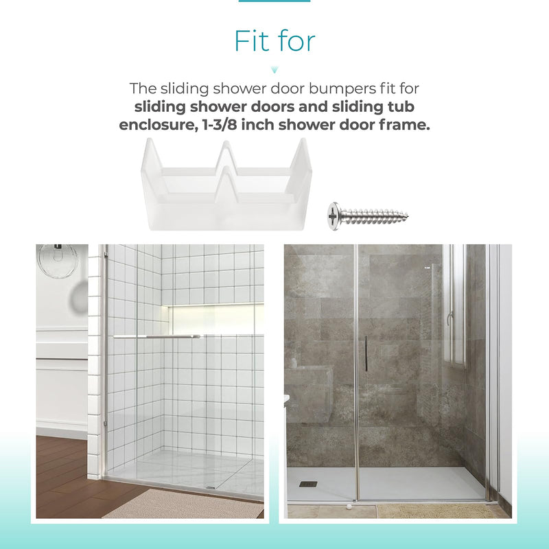 [Australia - AusPower] - Framed Sliding Shower Door Opaque Bumpers Suitable for All Kinds of Shower Glass Moving Doors,Clear Shower Doors Bumper Pads Ideal for Use with Sliding Tub Enclosure,Shower Door Replacement Parts,2 Pc 