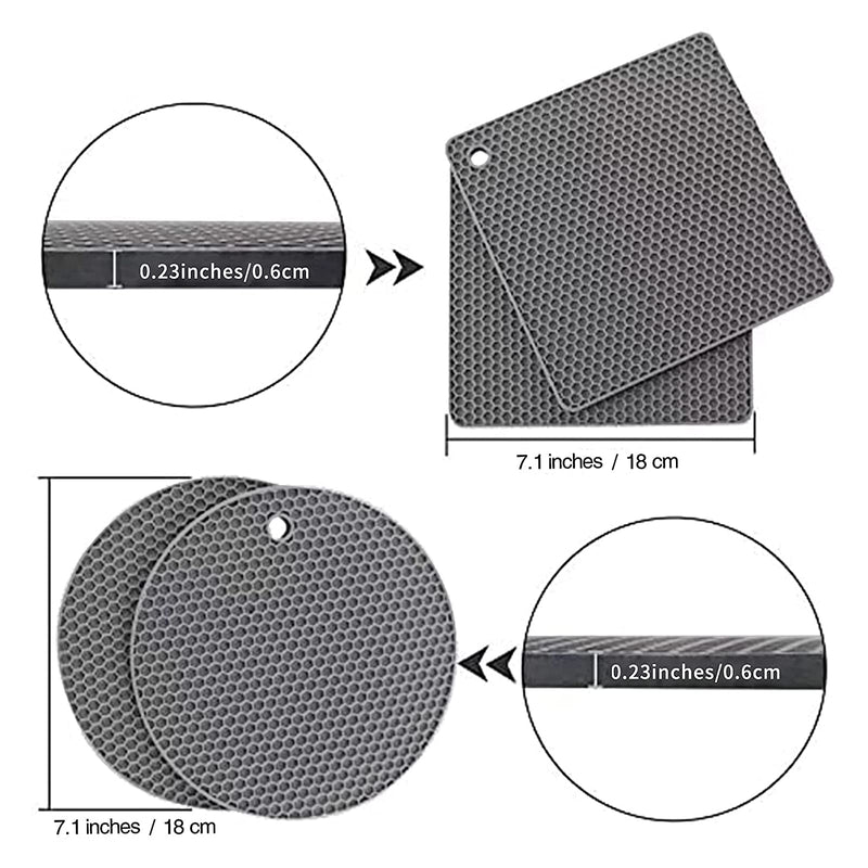 [Australia - AusPower] - Joyhalo Trivet for Hot Dishes -Silicone Pot Holders Hot Pads Plate Holder, Gripper Pad Garlic Peeler Drying Mat Coasters, Grey Gray 