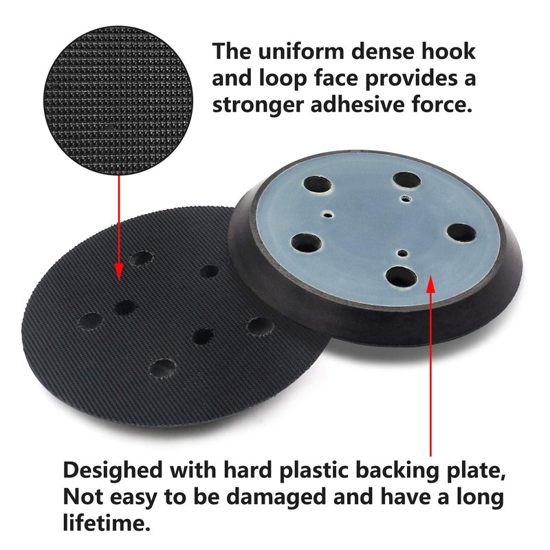 [Australia - AusPower] - AxPower 4 PACKS 5 inch 5 Hole Replacement Sander Pads for Porter Cable #13904 13909(1) RSP29 5" Hook and Loop Sanding Backing Plates Compatible with Porter Cable Model 333 333VS Random Orbit Sanders 