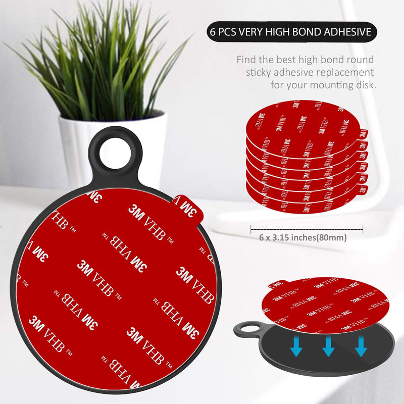 [Australia - AusPower] - Very High Bond Sticky Adhesive, AZXYI 6 Pack Dashboard Pad Mounting Disk Adhesive Replacement Kit, Double-Sided Stickers for Suction Cup Dashboard Phone Holder & Windshield Car Mount 