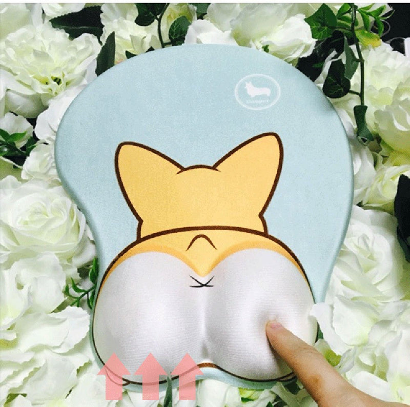 [Australia - AusPower] - 123Arts 3D Funny Corgi Butt Shape Silicone Mouse Pad Mouse Mat- 8.6X10.2 Inch corgi1 