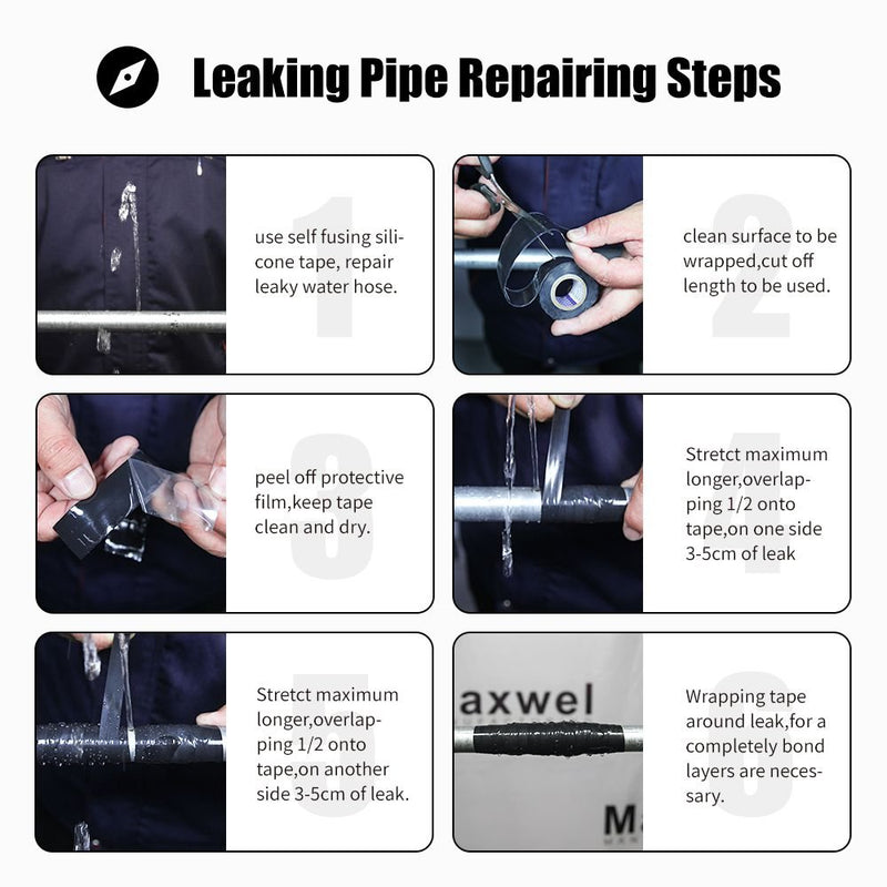 [Australia - AusPower] - Self-Fusing-Silicone-Tape Transparent Maxwel Manufacturing KE30S Silicone Sealant and Sealing Tape for Emergency Repair Wrapping Insulation (2018 New Packing Design) 