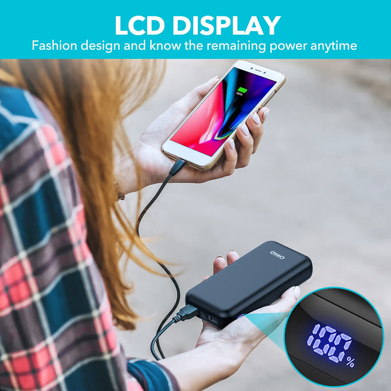 [Australia - AusPower] - CHHID LCD Display Portable Charger Power Bank,Dual USB 26800mAh Phone Charger,5V 2A Battery Pack for Heated Vest,Heated Jacket,iPhone,Android etc. 