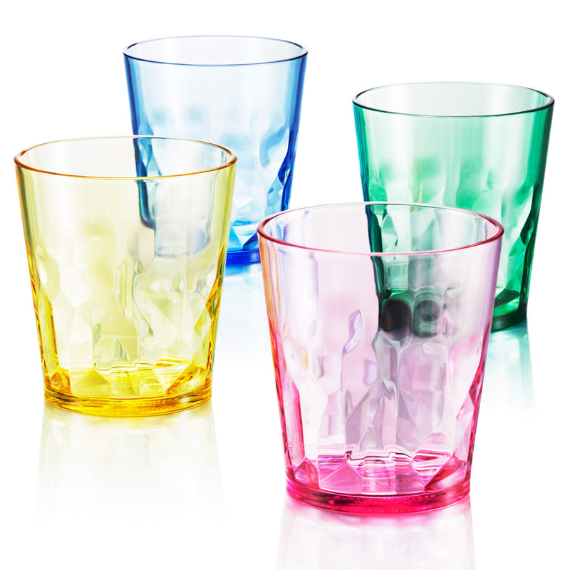 [Australia - AusPower] - SCANDINOVIA - 8 oz Unbreakable Premium Juice Glasses - Set of 4 - Tritan Plastic Tumbler Cups - Perfect for Gifts - BPA Free - Dishwasher Safe - Stackable 