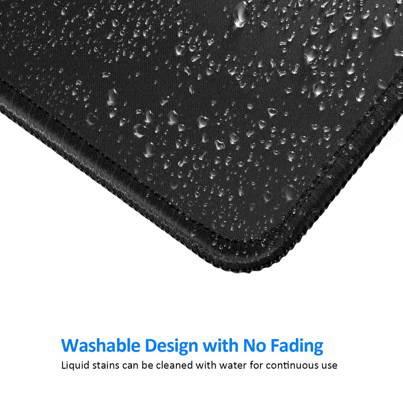 [Australia - AusPower] - JIKIOU 3 Pack Mouse Pad with Stitched Edge, Comfortable Mouse Pads with Non-Slip Rubber Base, Washable Mousepads Bulk with Lycra Cloth, Mouse Pads for Computers Laptop Mouse 10.2x8.3x0.12inch Black 