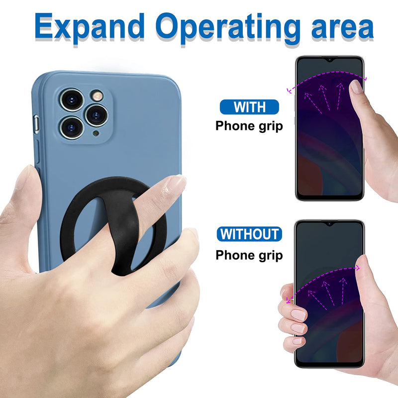 [Australia - AusPower] - AZALEE Soft Anti-Fall Phone Grip Compatible with Wireless Charger 4pcs, Elastic Phone Holder for One Hand Operation, Extendable Phone Loop Compatible with Smart Phone Tablet 