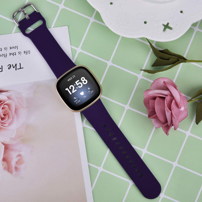 [Australia - AusPower] - VISOOM Silicone Watch Band Compatible with Fitbit Versa 3/Fitbit Sense Straps for Women Men- Replacement Bracelet Wristband Strap for Fitbit Versa 3/Sense Smartwatch 
