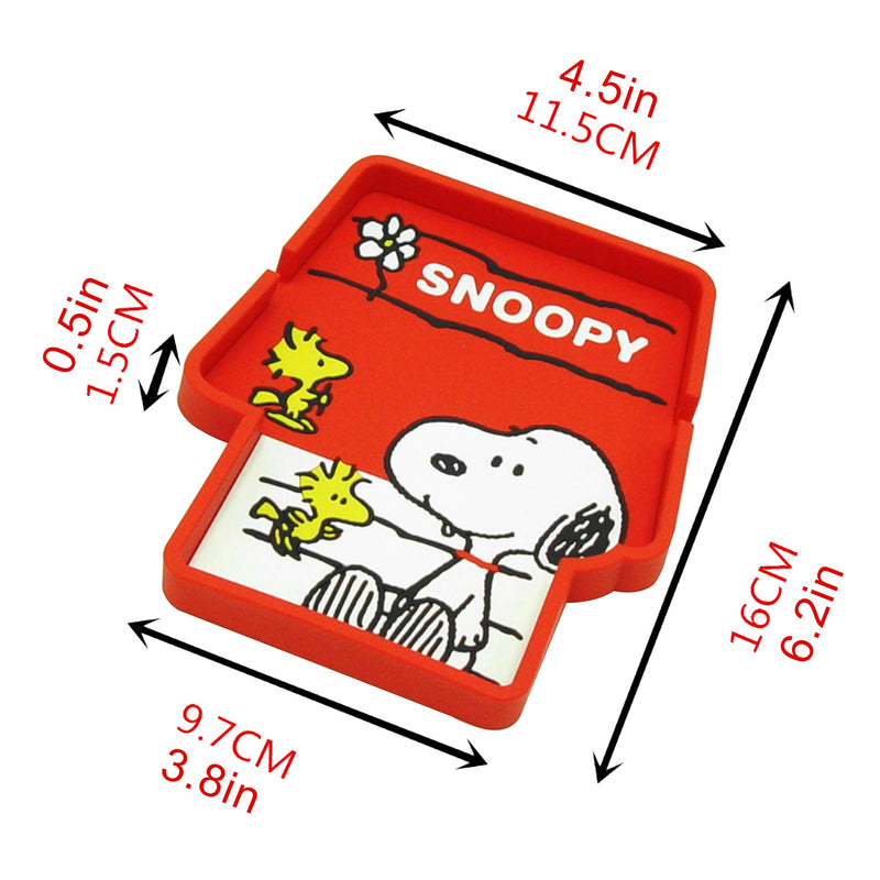 [Australia - AusPower] - Finex One Piece Snoopy and Woodstocks House Shape Car Dashboard Multi-use Anti-Slip Mat for Cell Phone Stand Sunglasses Keys Coins Pen Parking Ticket Small Gadgets Red (1 Piece Snoopy Silicone Mat) 