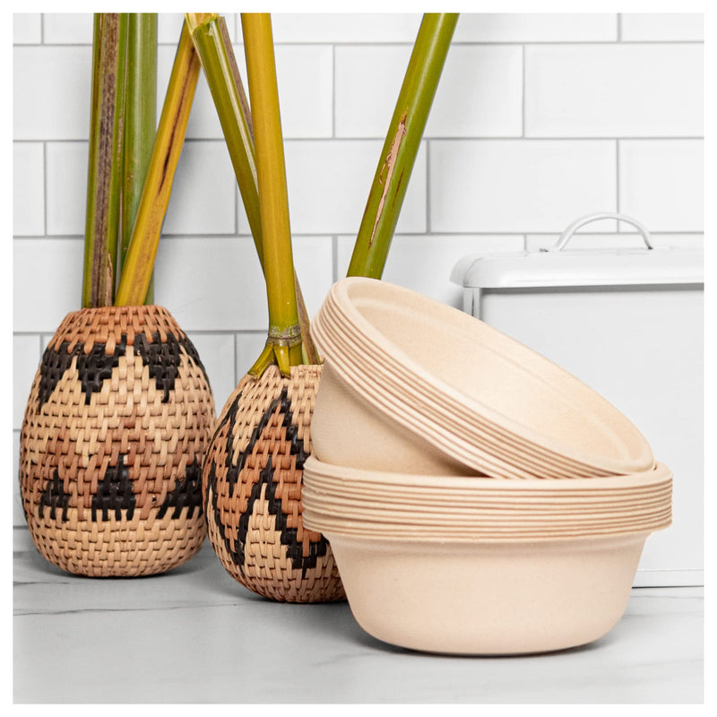 [Australia - AusPower] - Naturezway Bamboo/Sugarcane 6" Bowl | 20 ct | Microwaveable/Leak Resistant | Renewable | Plant based | Tree Free | 