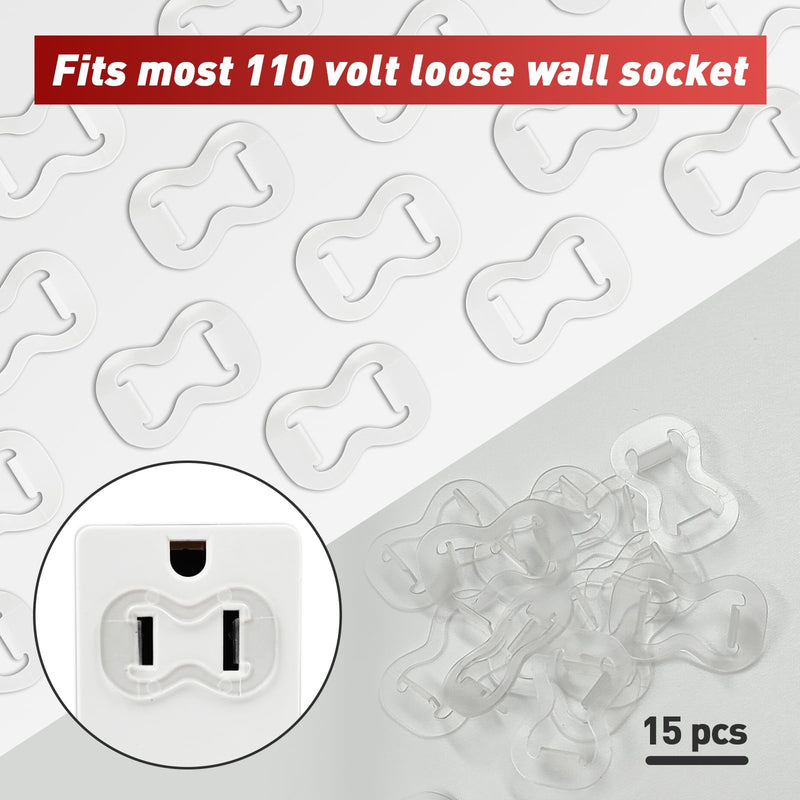 [Australia - AusPower] - Loose Outlet Fix Plug - Ensure Secure Connection for Power Plugs - Socket Extender Prevents Loose Socket Issues - Easily Fix Loose Outlets - Won't Fall Out or Cut Off Electricity - 15 Packs 