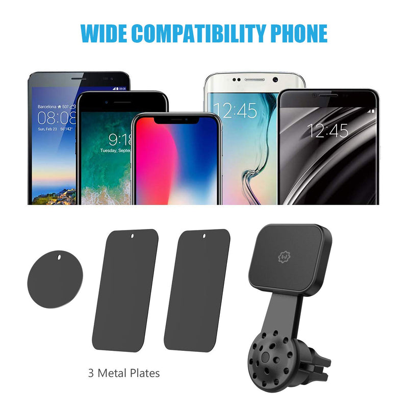 [Australia - AusPower] - Magnetic Mount, WixGear Universal Air Vent Twist Hole Magnetic Phone Holder for Car, for All Cell Phones with Fast Swift-Snap Technology, Will Not Block Air Vent Flow - for Horizontal Vent 