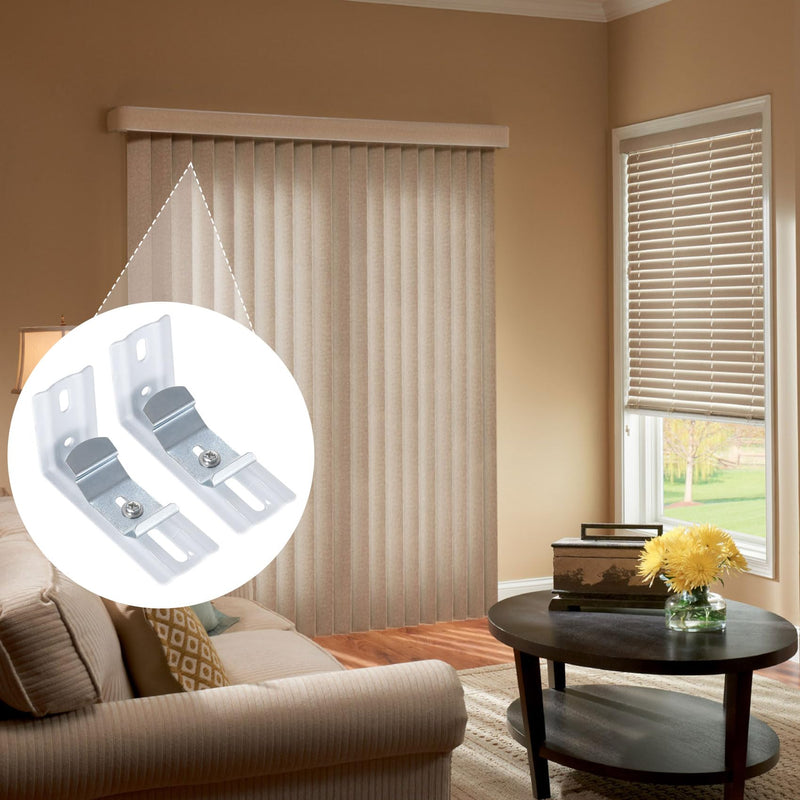 [Australia - AusPower] - HINZIC 8 pcs Vertical Blind L Bracket Vertical Blind Bracket Clips 3 inch Length for Vertical Blinds with Headrail Width 1-1/2"(38mm) Bracket Clips Outside Mounting 