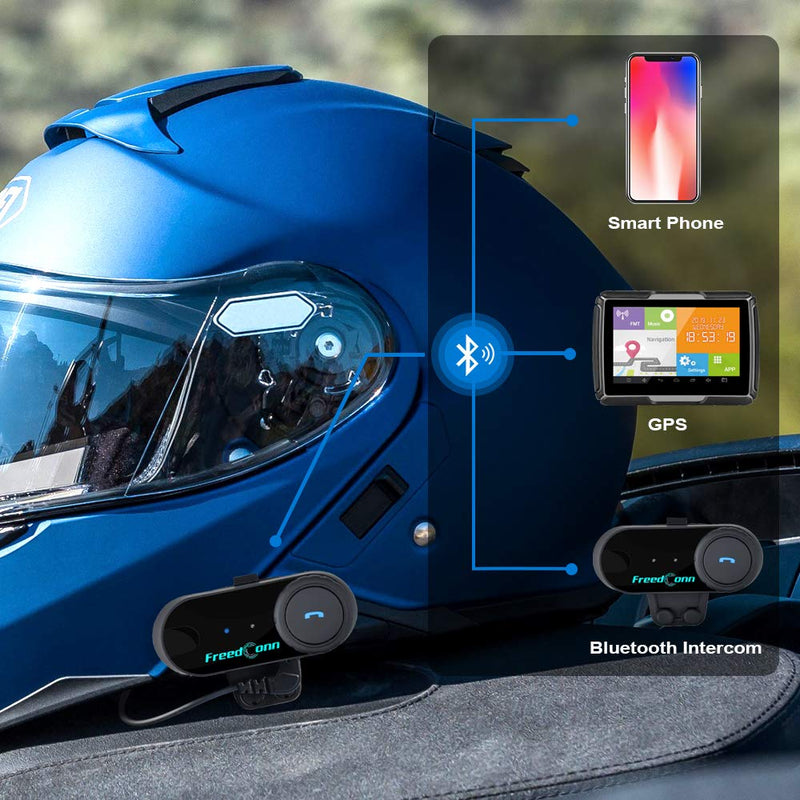 [Australia - AusPower] - Motorcycle Communication System,FreedConn T-COMVB Helmet Bluetooth Headset Intercom with Soft Corded Microphone for Motorbike Skiing (Range-800M/2-3Riders Pairing/Black) 1 Pack Soft Mic 