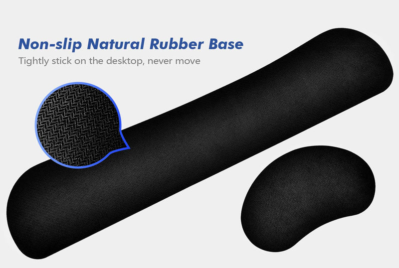[Australia - AusPower] - Mouse Wrist Rest Pad 17" Keyboard Wrist Rest Support Bar Memory Foam Set for Easy Typing Wrist Pain Relief Ergonomic Design Durable Lightweight Anti-Skid Wrist Cushion for Office/Gaming/PC/Laptop/Mac 