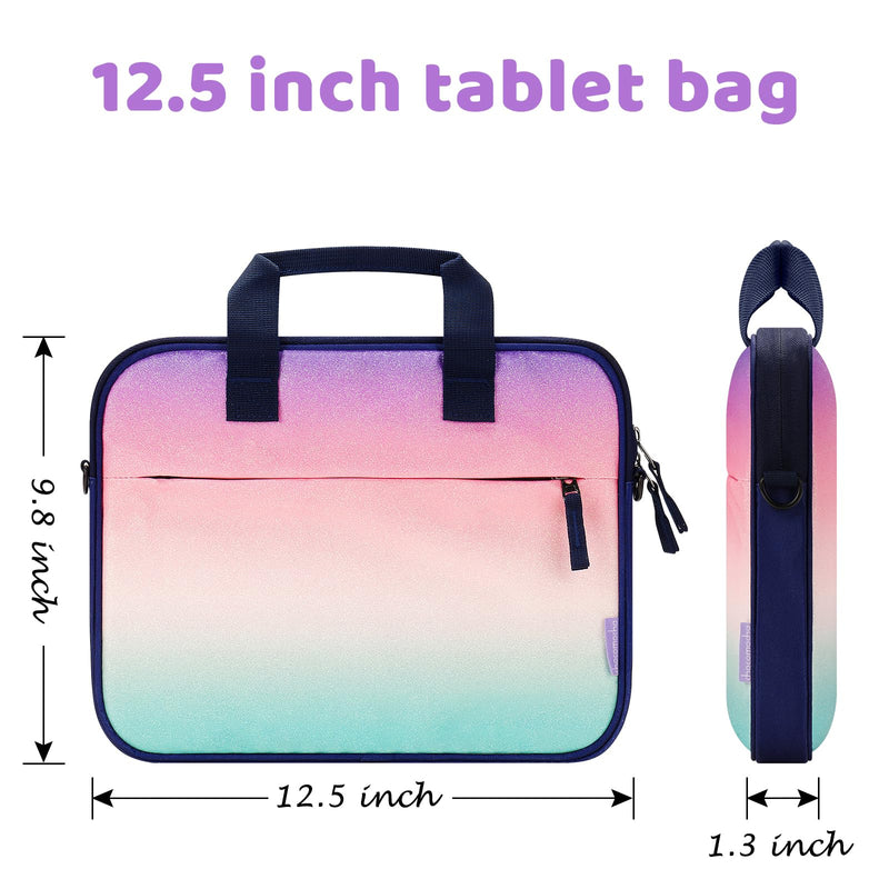 [Australia - AusPower] - Choco Mocha Tablet Bag for Kids（10inch & 12.5inch） 12.5inch（12.5 x 9.8 x 1.3） Glitter-Rainbow 12.5inch 