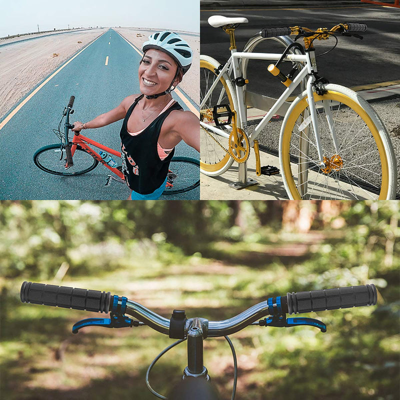 [Australia - AusPower] - Bicycle Handlebar Grips, 4 Pairs, Non Slip Rubber Mountain Bike Handlebar BMX/MTB Bike Grips for Kids Girls Boys, Black 