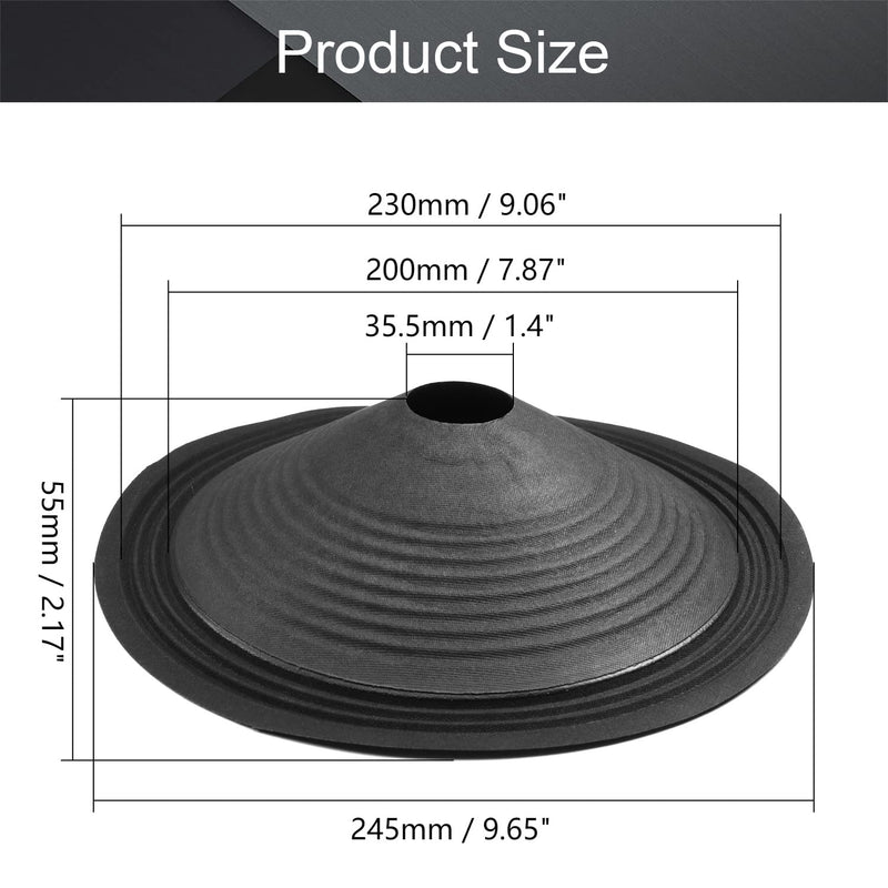 [Australia - AusPower] - Fielect 10 inches Paper Speaker Cone Subwoofer Cones Drum Paper 1.4 inches Inner Diameter 9.6 inches Outside Diameter with Rubber Surround 2Pcs 10" 35.5mm 245mm 2Pcs 