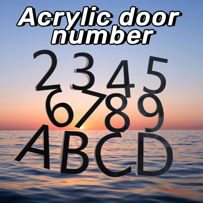[Australia - AusPower] - Self-adhesive 5 Inch House Numbers, Acrylic House Number Modern House Numbers Black Mailbox Numbers for Outside Address Home Number for Apartments Office Hotel Room (Number 1) Number 1 
