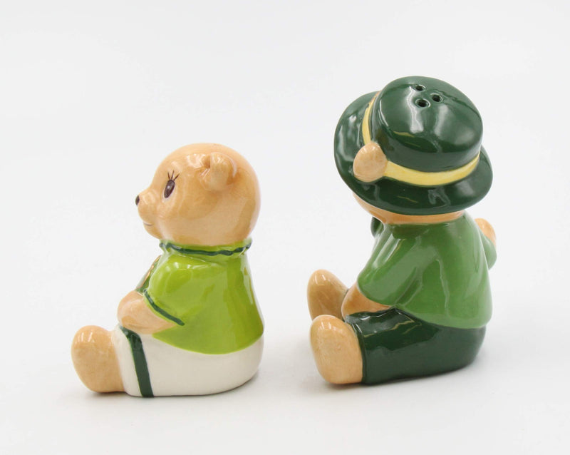 [Australia - AusPower] - Cosmos Gifts Shamrock Teddy Bear S/P Salt and Pepper Set, Multicolored 