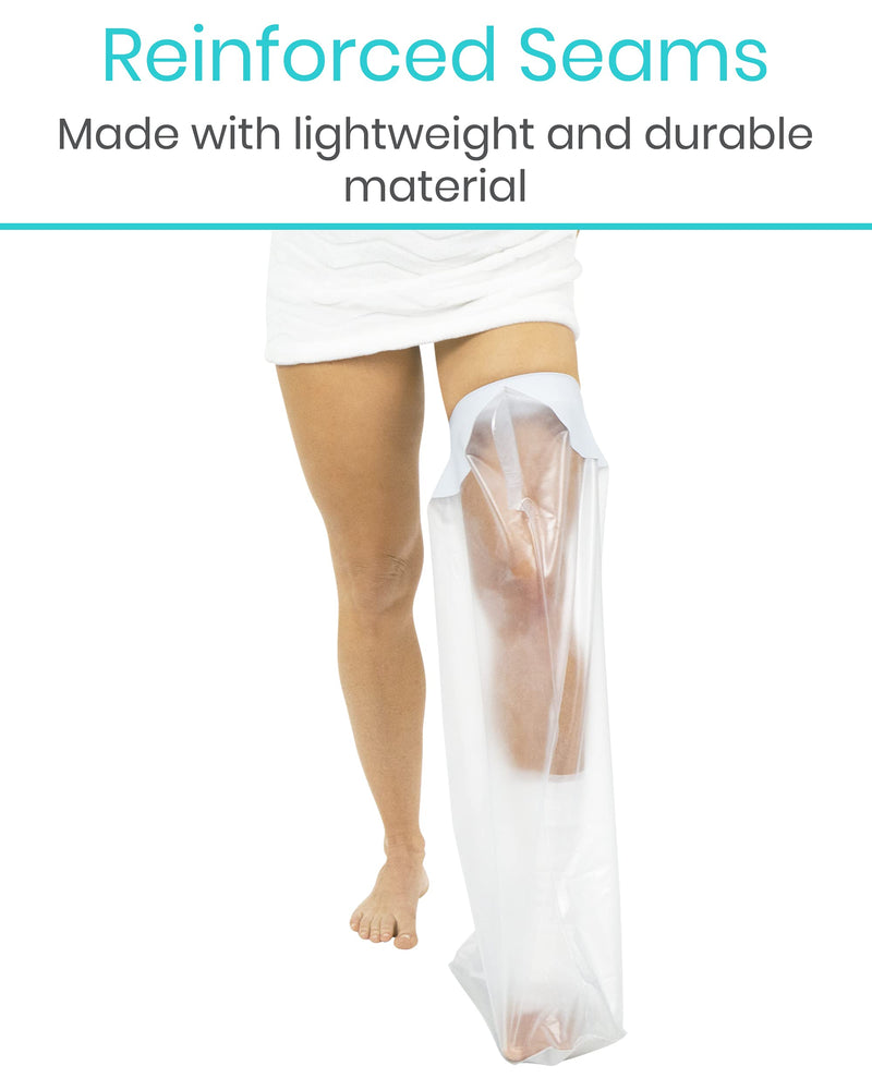[Australia - AusPower] - Vive Waterproof Cast Cover For Leg - Shower Cast Cover Leg, Anti-Slip, Sealed, Watertight Cast Cover - Broken Foot, Ankle, Knee, Toe, Adult, Reusable - Cast And Bandage Protector, Submersible Seal 