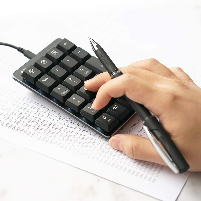 [Australia - AusPower] - Perixx PERIPAD-303B, Backlit Mechanical Numeric Keypad - USB - Office Shortcut Keys - Full Size 22 Keys - Kailh Brown Switch Keys 