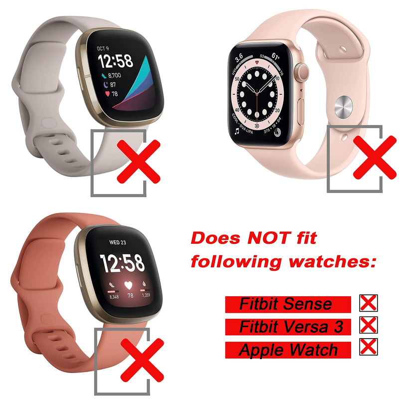 [Australia - AusPower] - CrocSee Leather Bands Compatible with Fitbit Versa/Versa 2/Versa Lite/Versa SE Fitness Smartwatch, Hollowed-out Top Grain Leather Replacement Strap for Women Rose Gold 