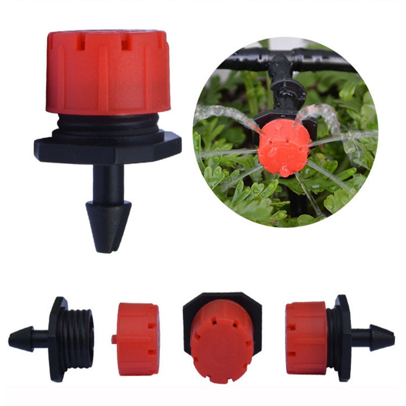 [Australia - AusPower] - 100pcs 360 Degree Adjustable Irrigation Drippers Sprinklers, 1/4 Inch Emitters Drip for Watering System by Korty 
