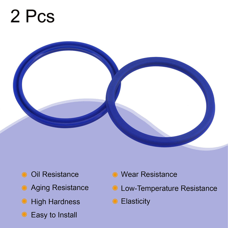 [Australia - AusPower] - MECCANIXITY UHS Radial Shaft Seal 70mm ID x 80mm OD x 6mm Width PU Oil Seal, Blue Pack of 2 70x80x6mm 