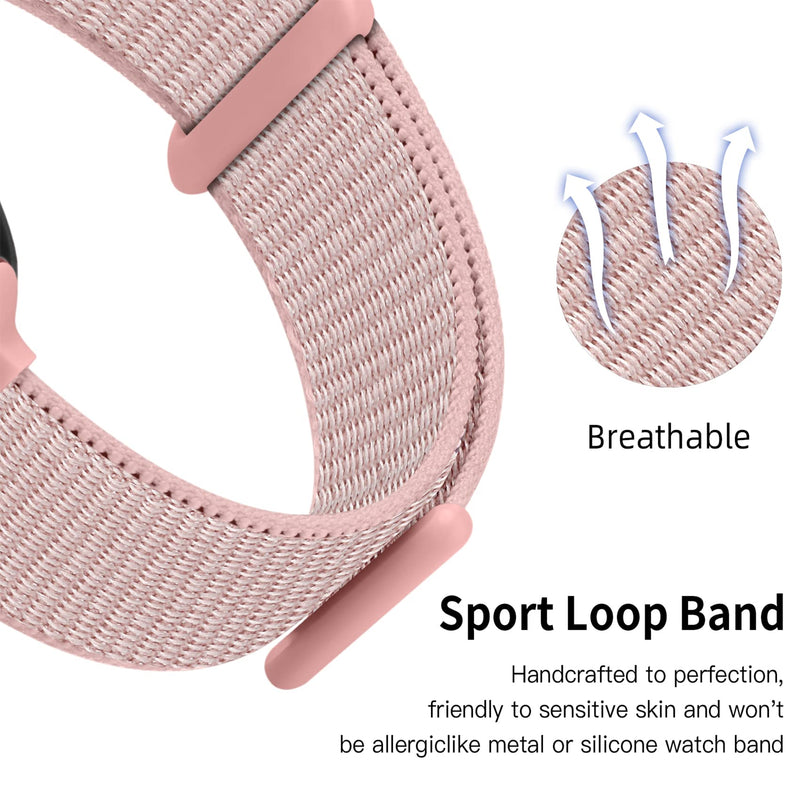 [Australia - AusPower] - Getino Sport Band Compatible with Apple Watch 42mm 44mm 45mm 38mm 40mm 41mm iWatch Series 7 6 5 4 3 2 1 SE, Stretchy Woven Nylon Bands for Women Men, Reflective White, Pink Sand, Rose Pink 3-Reflective White/Pink Sand/Rose Pink 42mm/44mm/45mm 
