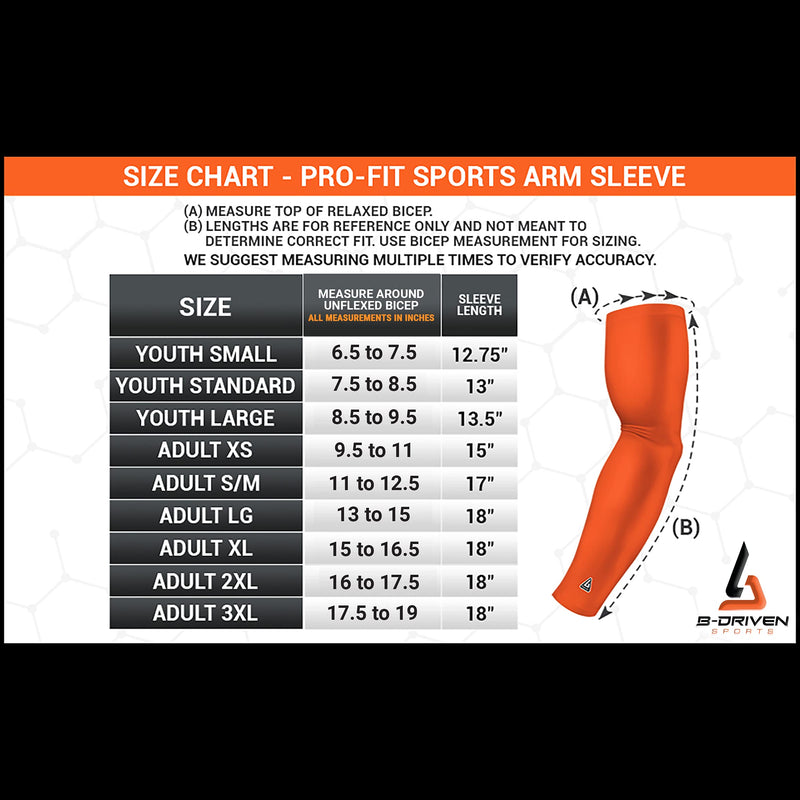 [Australia - AusPower] - B-Driven Sports Compression Arm Sleeve - Great for Medical, Sports, & General Purpose XXXX-Small | Youth Small Black | Solid 