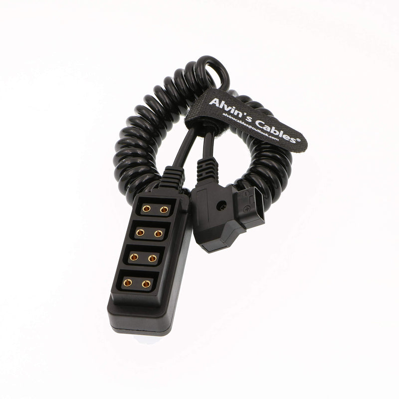[Australia - AusPower] - Alvin's Cables 4 Port D Tap to D Tap Male Female Coiled Splitter Cable for Anton Bauer V Mount Battery 