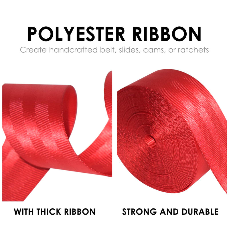 [Australia - AusPower] - 2 Inch Polypropylene Heavy Duty Webbing Strap, Come with Red Thread and Fastening Clip, 10 Yards 