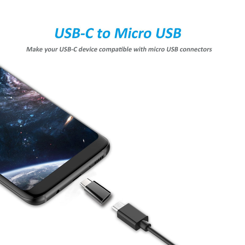 [Australia - AusPower] - Micro USB to USB C Adapter, 3-Pack Fast Charging USB Type C to Micro USB Converter (Male to Female) for Samsung Galaxy S9/8/Plus/Note 8, Pixel 2 XL and More Type C Devices Type C to Micro USB adapter - 3PACK 