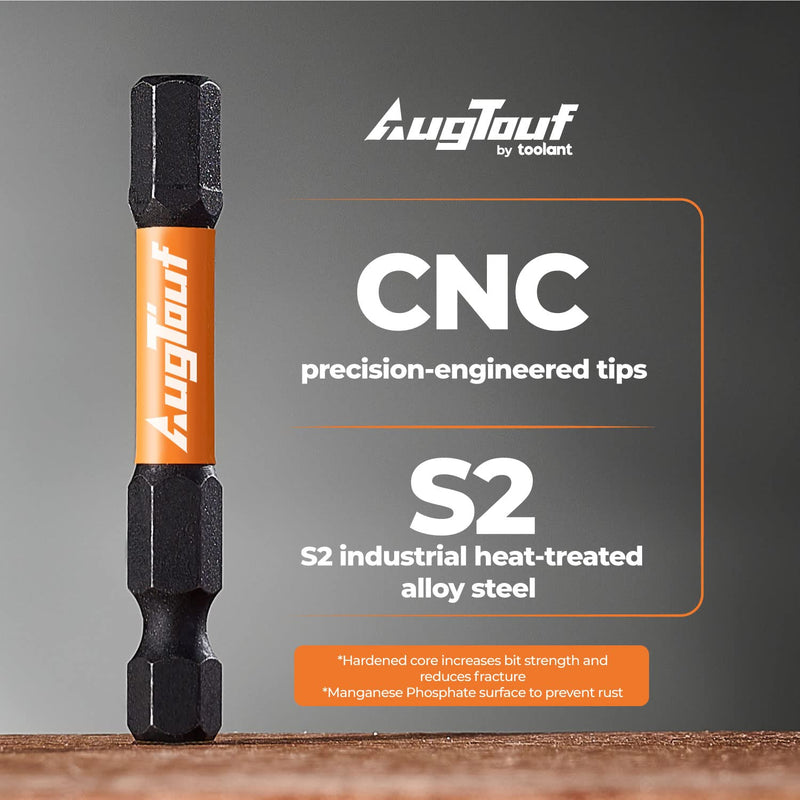 [Australia - AusPower] - toolant Impact Hex Head Allen Wrench Drill Bit Set 20pcs (Metric&SAE), 1/4 Hex-Shank S2 Steel Hex Bits Set, CNC Machined Tips with Magnetism, 2 Long with Storage Box 20pcs(Metric&SAE) 