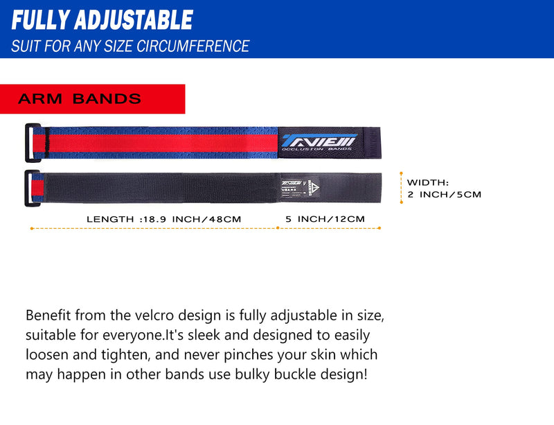 [Australia - AusPower] - TAVIEW Occlusion Bands, Quick Release Biceps Blow Flow Restriction Bands,Bicep Bands for Arm Fitness and Bodybuilding | Gain Fast Muscle Growth Without Lifting Heavy Weights Blue (2"width) 