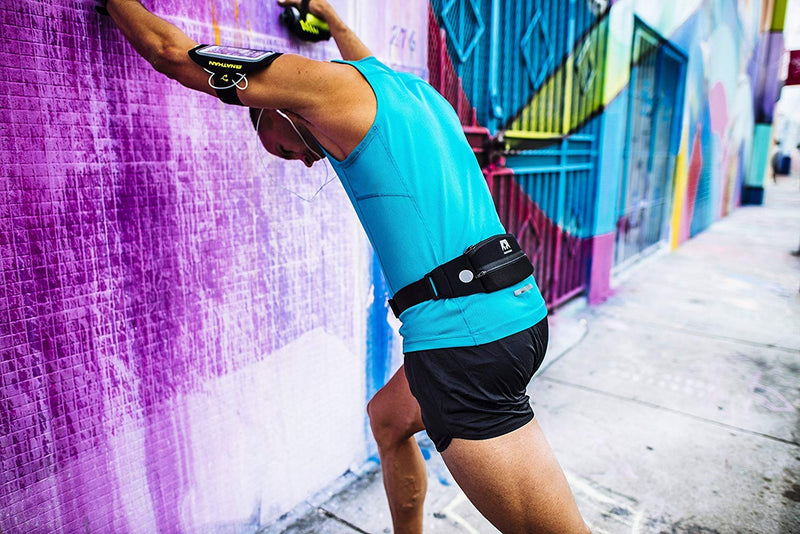 [Australia - AusPower] - NATHAN Running Belt Waist Pack 5K with Reflective Detail, Zippers and Adjustable Pouch Strap - Runners Fanny Pack - Bounce Free Pouch, Ultra-Lightweight Neoprene - Fits all Phones (iPhone, Android, Windows) - For Men and Women - Running, Biking, Hiking... 