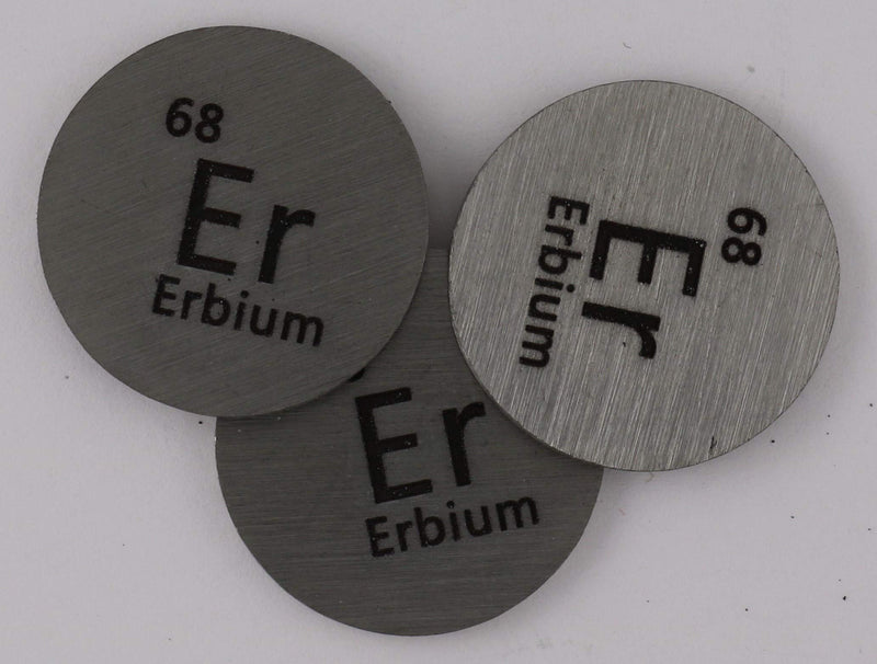[Australia - AusPower] - Erbium (Er) 24.26mm Metal Disc 99.9% Pure for Collection or Experiments 