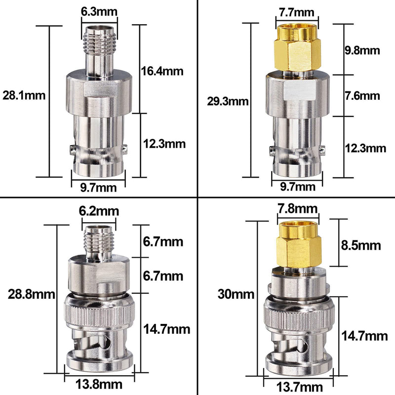 [Australia - AusPower] - onelinkmore SDR Adapter Optimized VSWR BNC to SMA Coax Adapter SMA to BNC Male Female Antenna Adapter Kits 4 Type for Baofeng UV-5R Ham Radio, HT Antenna, Scanner, SDR Dongle,Base Stations Aerial… Upgraded 4 PCS 