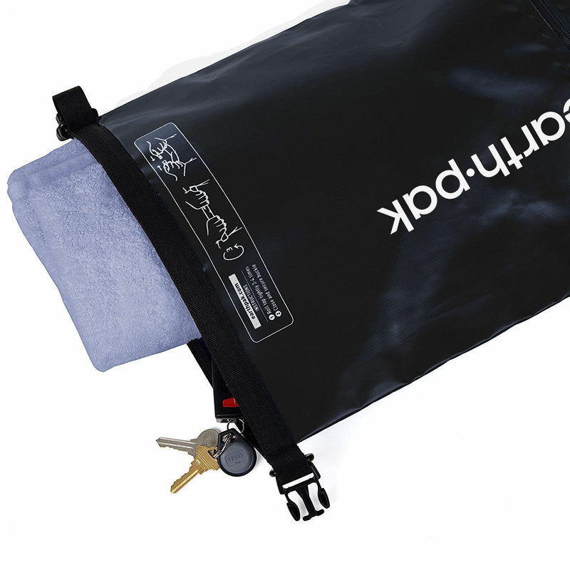 [Australia - AusPower] - Earth Pak- Waterproof Dry Bag with Front Zippered Pocket Keeps Gear Dry for Kayaking, Beach, Rafting, Boating, Hiking, Camping and Fishing with Waterproof Phone Case Black 10L 