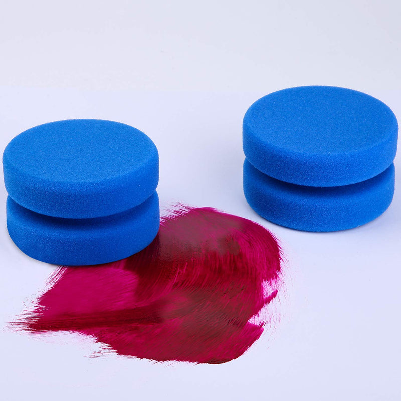 [Australia - AusPower] - Aodaer 6 Pack Sponge Applicator Paint Sponge Applicator Blue Paint Detail Sponge Used for Art Crafts or Car Waxing with Mesh Hanging Storage Bag, Blue Round 3.1 Inches 