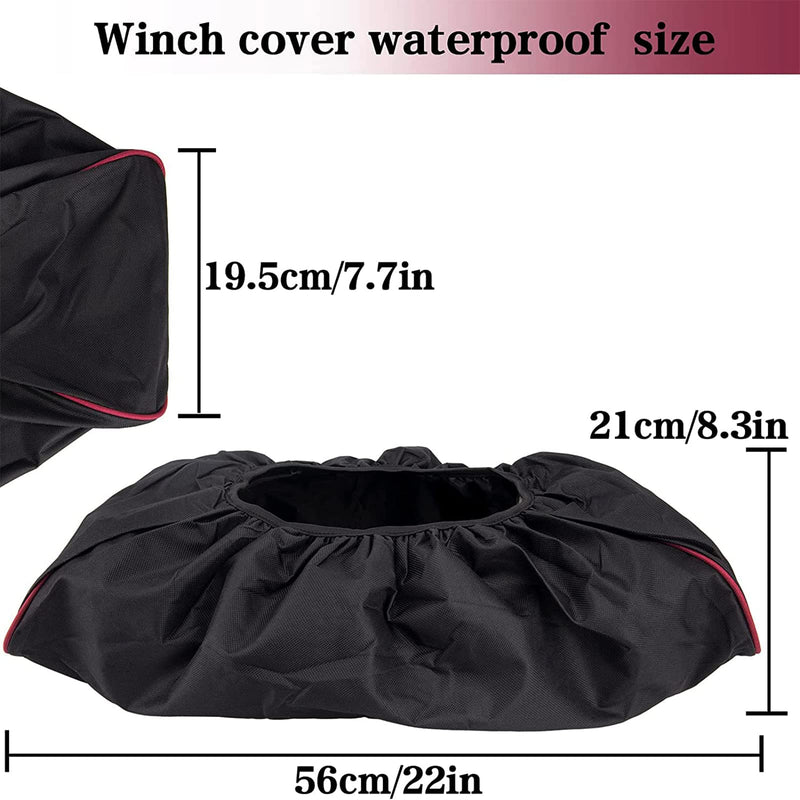 [Australia - AusPower] - CORRBPEN Winch Cover Waterproof and snowproof Heavy Duty 600D Breathable Oxford Fabric Dust-Proof Winch Protection Cover, Compatible with Most 8500-17500 Lbs Electric Winches for JK accessories etc. 