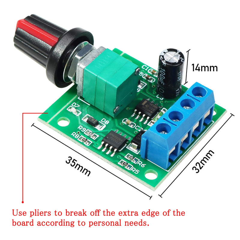 [Australia - AusPower] - WayinTop 3pcs PWM Low Voltage Motor Speed Controller DC 1.8V 3V 5V 6V 12V 2A 1803BK 1803B Adjustable Driver Switch with Speed Control Knob (Pack of 3) 