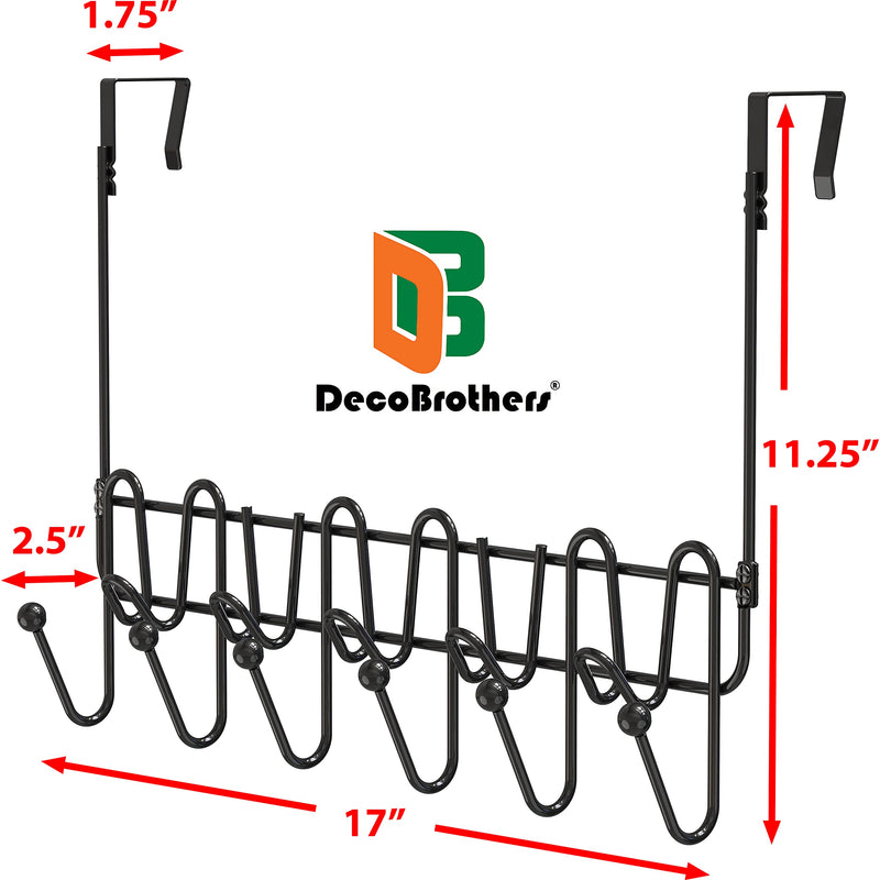 [Australia - AusPower] - Deco Brothers Supreme Over The Door 11 Hook Organizer Rack, Black 