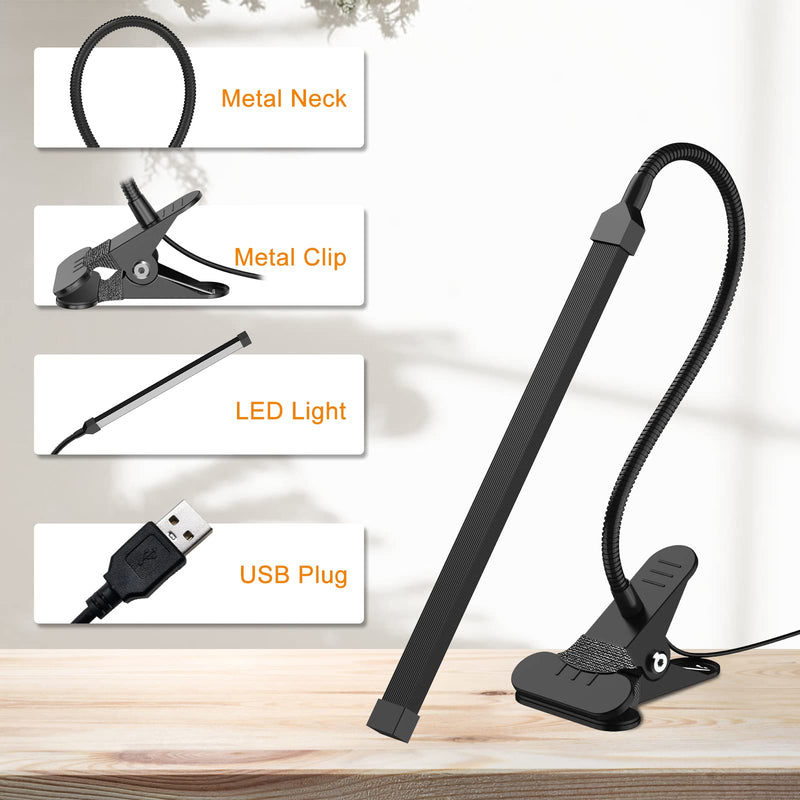 [Australia - AusPower] - LEPOWER Led Clip on Light / Reading Light with Gooseneck 5W Piano Light Color Temperature Changeable Clip Light (Metal) Black 