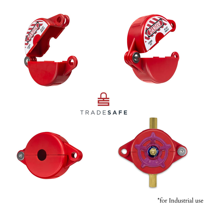 [Australia - AusPower] - TRADESAFE Gate Valve Lockout Device, 1" to 2-1/2" Diameter, 2 Pack, Lock Out Tag Out OSHA Compliant Valve Locks for Professional and Industrial Use, Gas, Water Spigot, and Faucet Locks Outdoor 