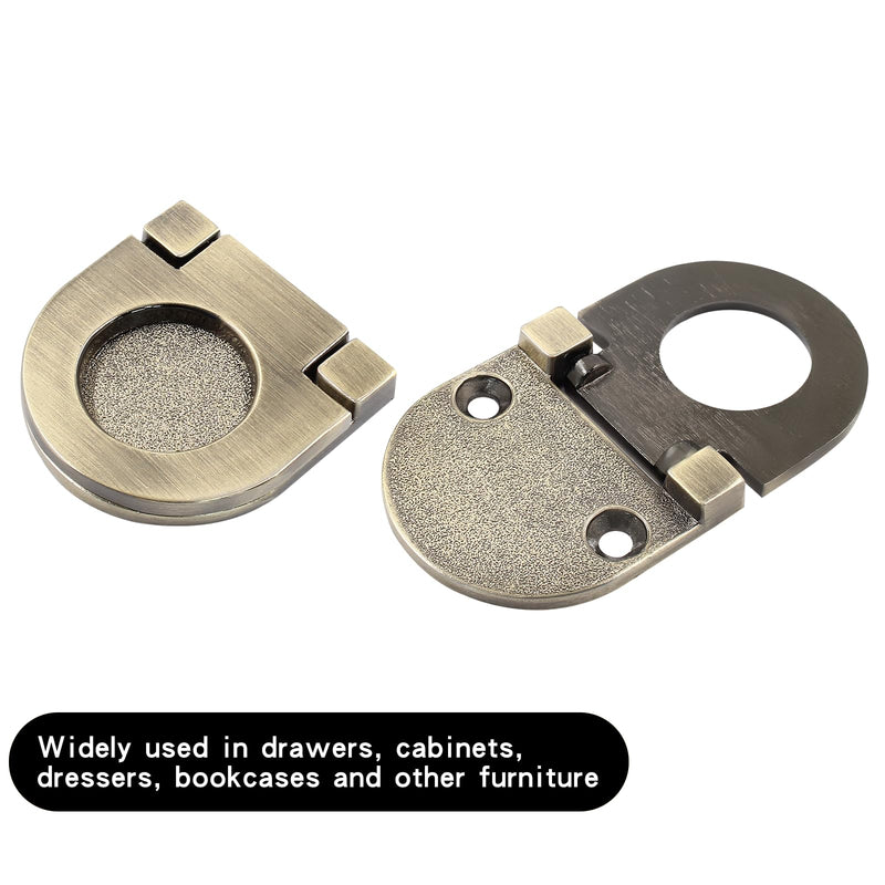 [Australia - AusPower] - Coufce 2 Pack Recessed Pull Ring Handles Bronze Hidden Recessed Type Drawer Mount Handle Deck Cabinet Flush Ring Sliding Door Pull Handle Recessed Furniture Gripï¼ˆwith Screwsï¼‰ Oval 